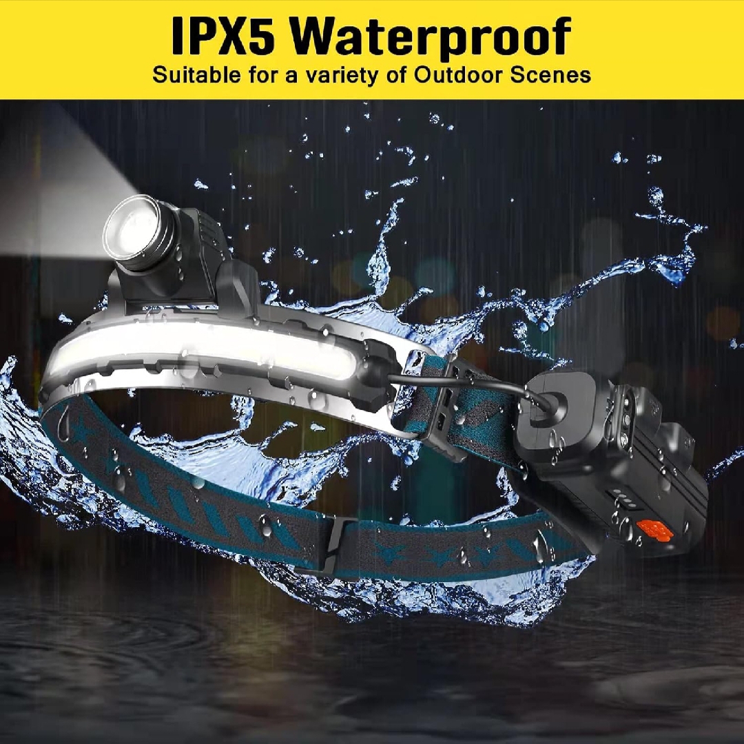 Waterproof Wave Sensor High Quality Head Torch light | Headlight | 270 degree wide range